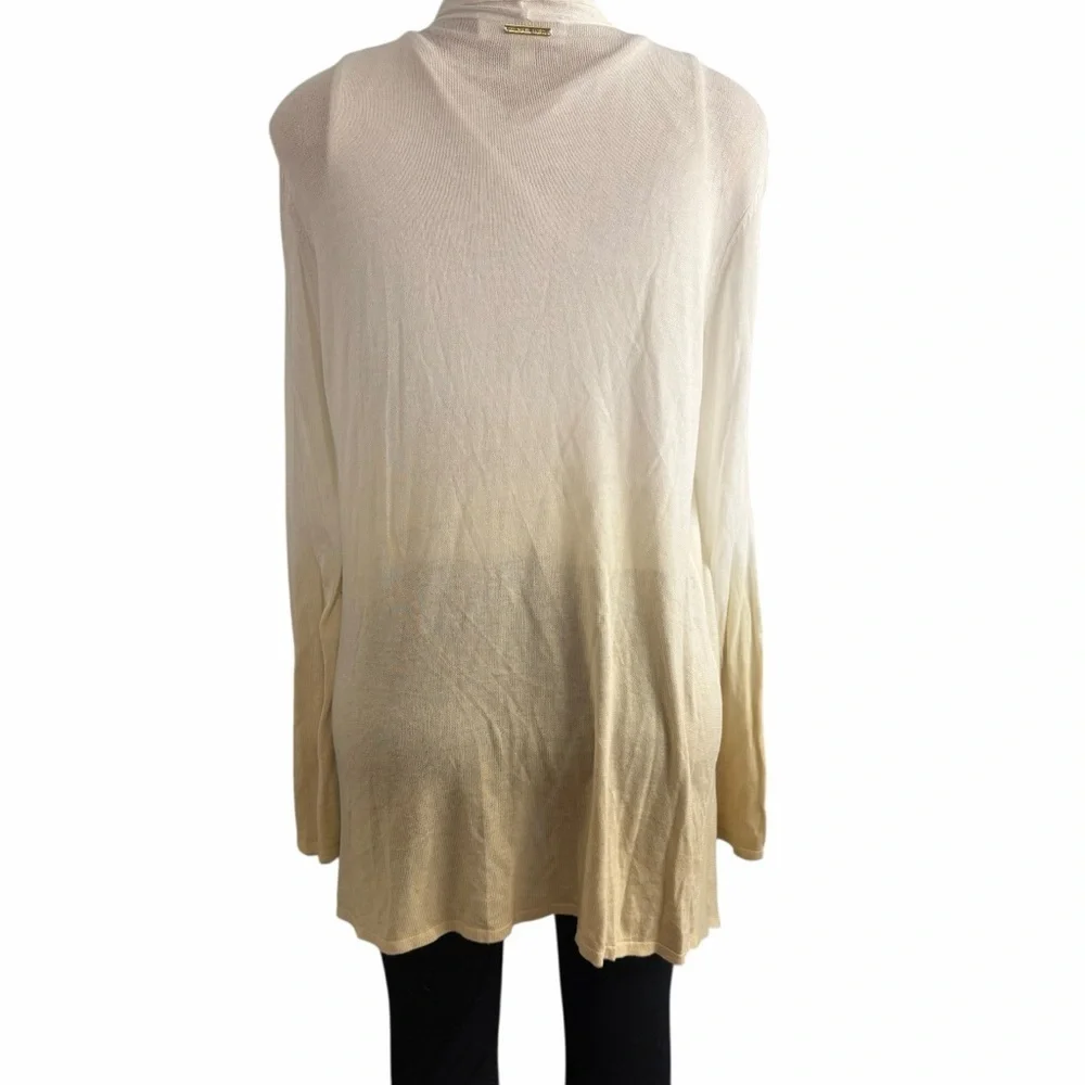 Michael Michael Kors Elegant Cream and Caramel Ombré Asymmetrical Cardigan